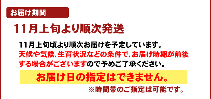 注文時注意【お届け期間】