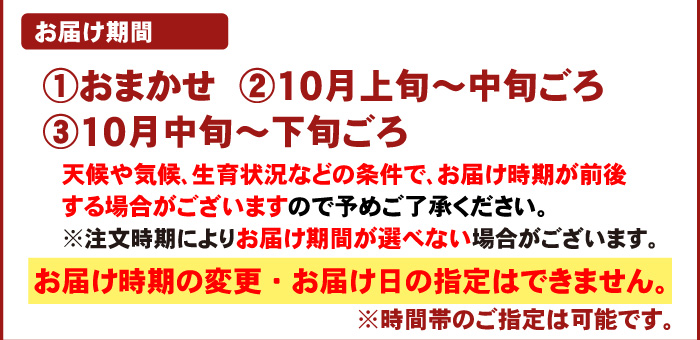 注文時注意【お届け期間】